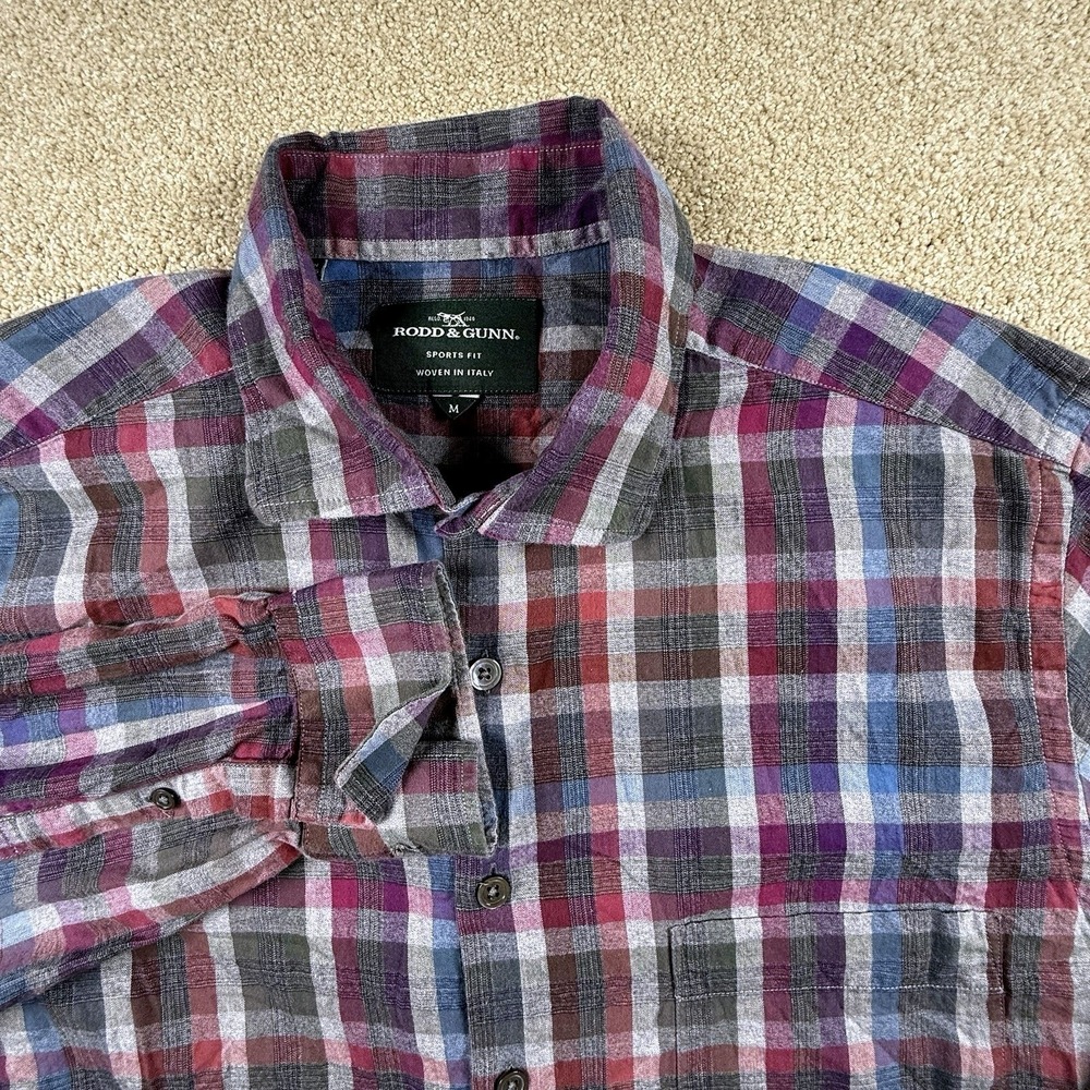 Rodd & Gunn Shirt Men's Medium Plaid Long Sleeve Sports Fit Button-Up‎ Causal